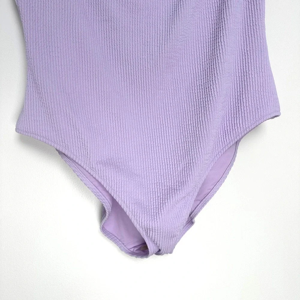 NWOT Aerie Crinkle Scoop Full Coverage One Piece‎ Swimsuit Lilac Purple XXL